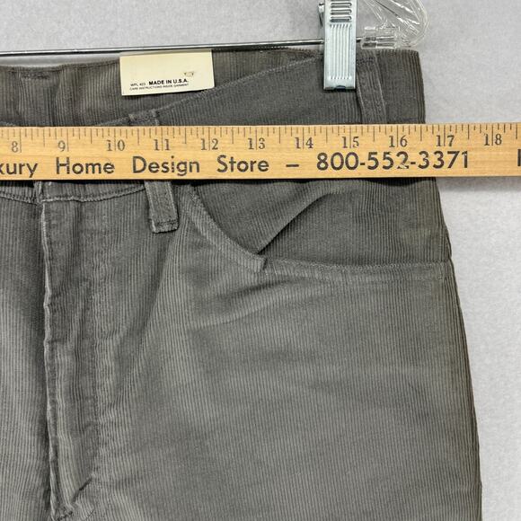 LEVIS 536 Pants Men 34x36 '86 Fine Corduroy White Tab Gray Jeans USA VTG NEW NOS - Picture 13 of 16